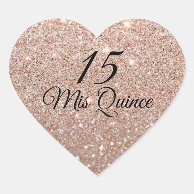 Mis Quince Rose Gold Glitzer Fab Sticker (Vorderseite)