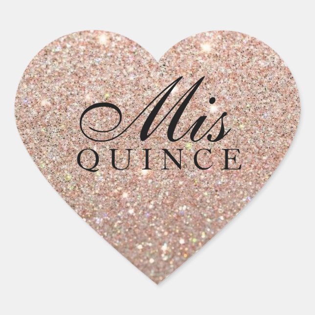 Mis Quince Rose Gold Glitzer Fab Sticker (Vorderseite)