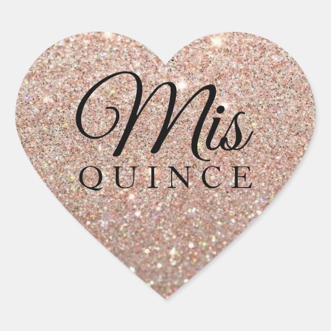 Mis Quince Rose Gold Glitzer Fab Sticker (Vorderseite)