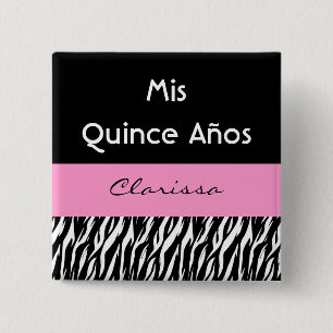 Mis-Quitte Anos Quinceanera Zebra mit Rosa Button