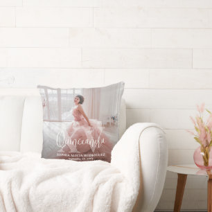 Mis XV Años Chic Modernes Foto Quinceañera Keepake Kissen