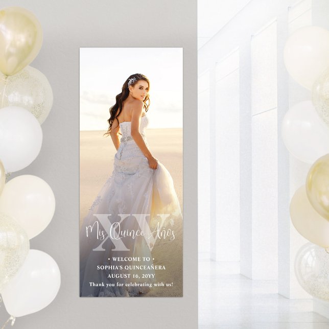 Mis XV Años Chic Simple Photo Overlay Quinceañera Poster (Von Creator hochgeladen)