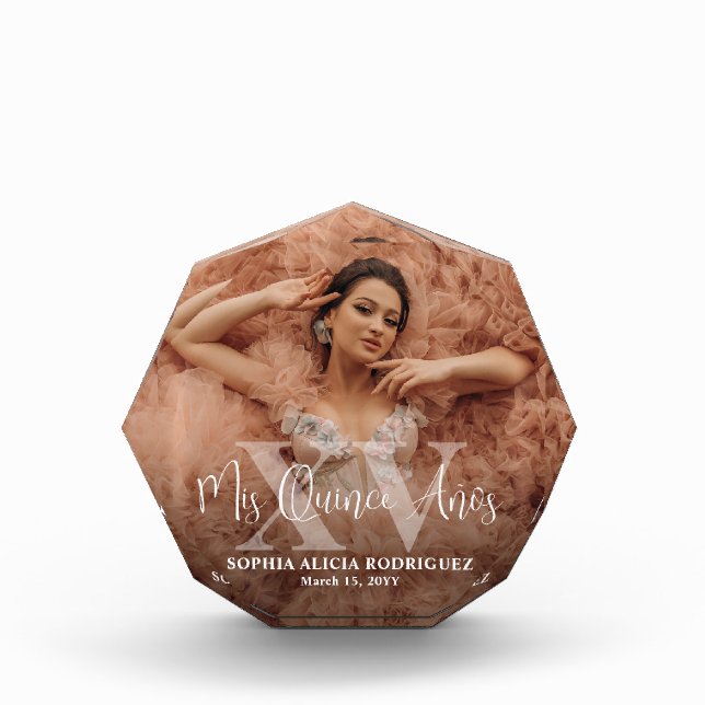 Mis XV Años Quinceañera Keepake 15. Geburtstag Fotoblock (Vorderseite)