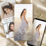 Mis XV Modern Quinceañera 3 Foto 15. Geburtstag Save The Date<br><div class="desc">Teilen Sie die freudige Nachricht von einem bevorstehenden Quinceañera Feiern mit schicken modernen Foto "Mis Quince Años" Save the Date Einladungen. Die Bilder und alle Formulierungen auf dieser Vorlage sind einfach zu personalisieren. Mit dem Zazzle Design Editor können die Farben, Schriftart-Stile und Deckkraft des Overlays leicht angepasst werden. Das minimalistische,...</div>