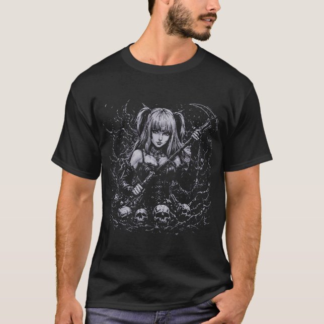 Misa Amane Gothic Angel – Death Note Dark Illustra T-Shirt (Vorderseite)
