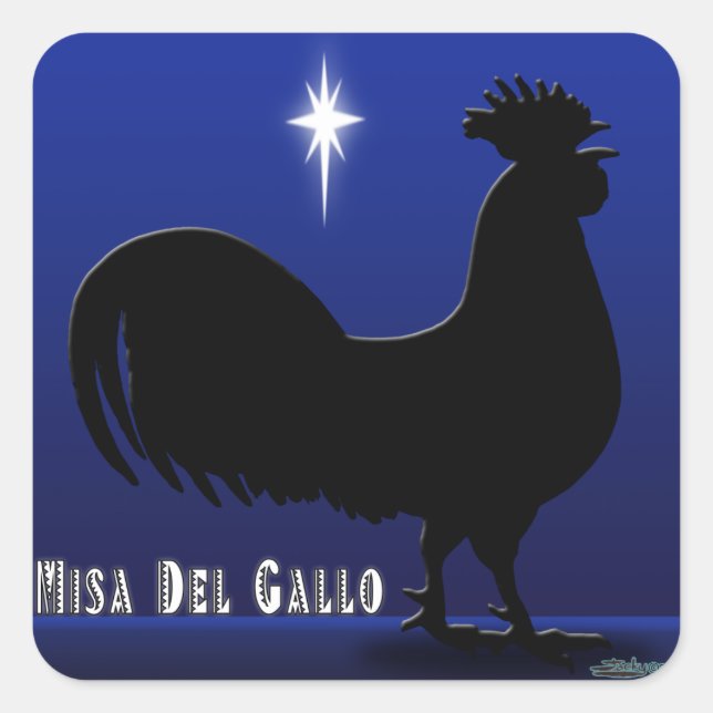 Misa Del Gallo Quadratischer Aufkleber (Vorderseite)