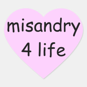misandry Leben 4 Herz-Aufkleber