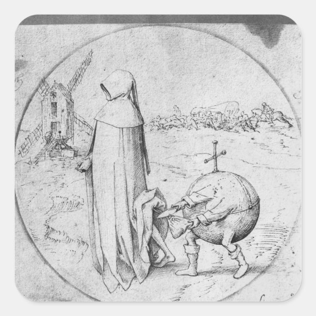 Misanthrope Quadratischer Aufkleber (Vorderseite)