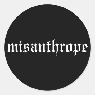 Misanthrope-Schwarzweiss-Aufkleber Runder Aufkleber