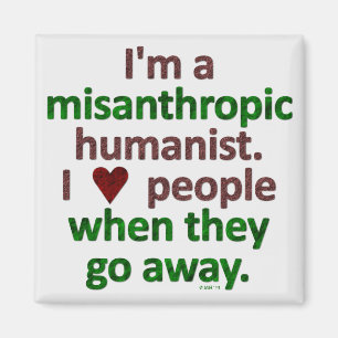 Misanthropisch Humanist Loner Satire Magnet