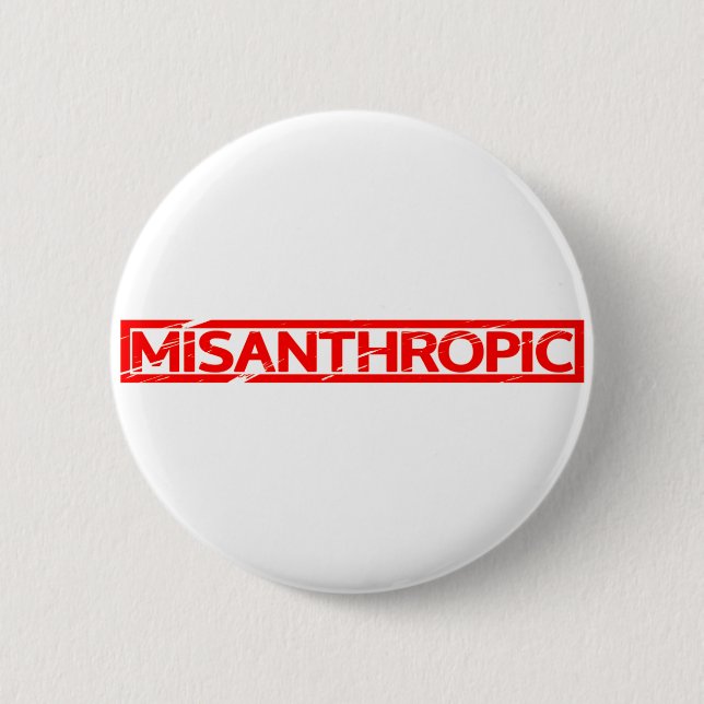 Misanthropische Briefmarke Button (Vorderseite)
