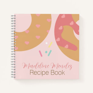 Misch Donuts Süßigkeiten Rosa Backrezept Notizbuch