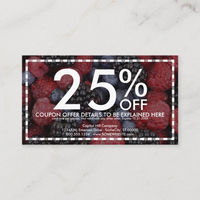 Mischbeerenkuponkarte Rabattkarte (Vorderseite)