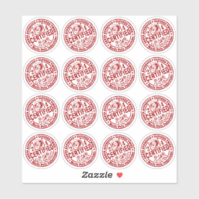 Mischblatt - "zertifiziert" Naughty und Nice Aufkleber (Blatt)