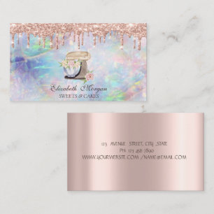Mischblumen Glitter Tropfen Opal Bäckerei Visitenkarte