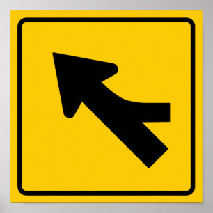 Mischen das Verkehrs-Landstraßen-Zeichen (recht) Poster