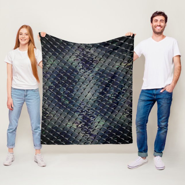 Mischen von 3D-Quadraten mit dunkelgrünem "Rauchgl Fleecedecke (Beispiel)