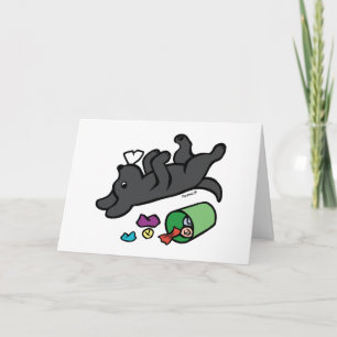 Mischeuvous Black Labrador Side Eye Karte