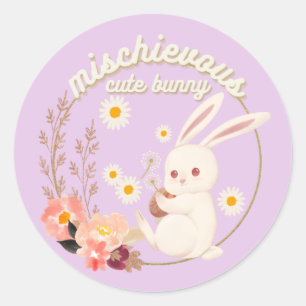 Mischeuvous Niedlich Bunny Classic Round Sticker