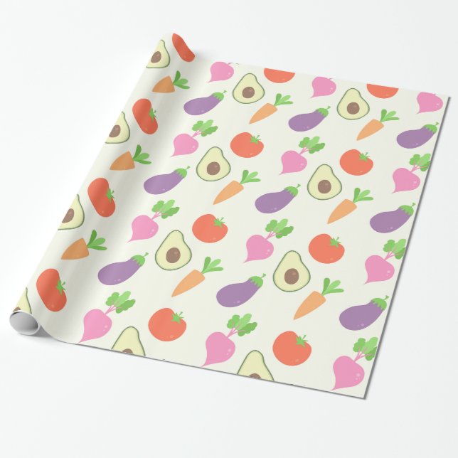 Mischgemüsemuster Geschenkpapier (Ungerollt)