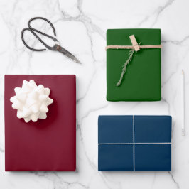 Mischhüllen Rot - Grün - Blau Geschenkpapier Set