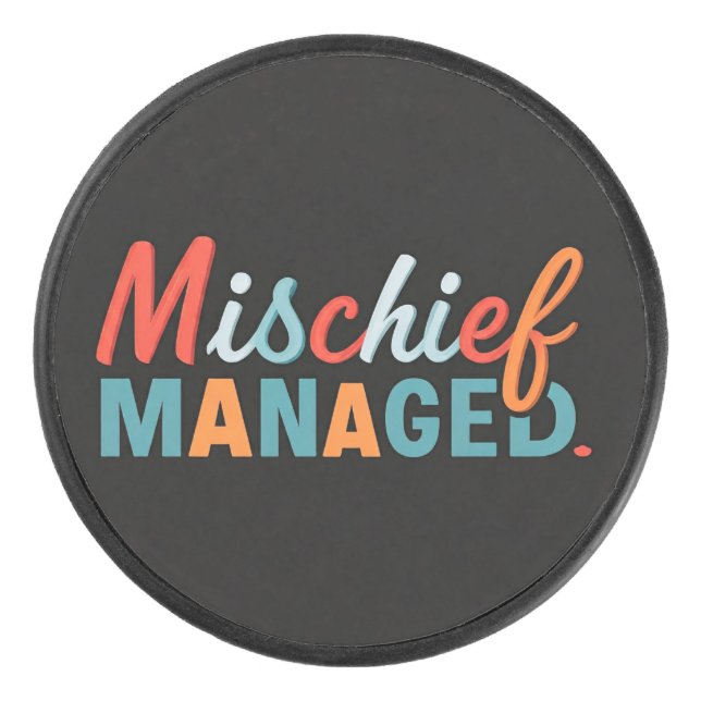 Mischief Managed Eishockey Puck (Vorderseite)
