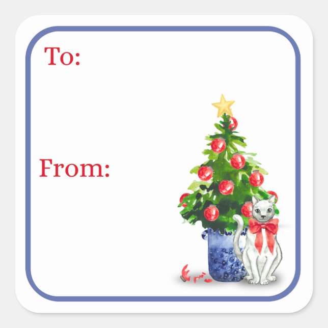 Mischievous Cat Holiday Stickers (Vorderseite)