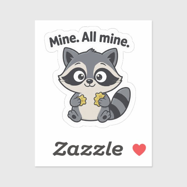 Mischievous Raccoon Meme Cartoon Sticker (Blatt)