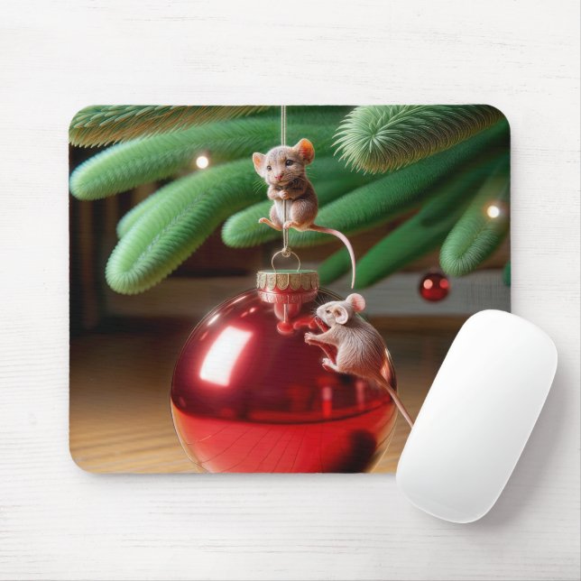 Mischköstliche Mäuse auf einem Weihnachtsgeschenk Mousepad (Mit Mouse)