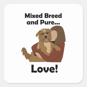 Mischlingshund gemischte Rasse pure Liebe Haustier Quadratischer Aufkleber