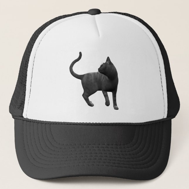Mischous Black Cat Hat Truckerkappe (Vorderseite)