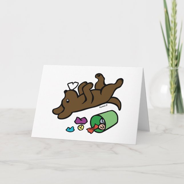 Mischous Chocolate Labrador Side Eye Karte (Vorderseite)