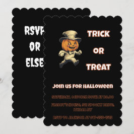Mischous-Kürbislaterne-Halloween-Party Einladung