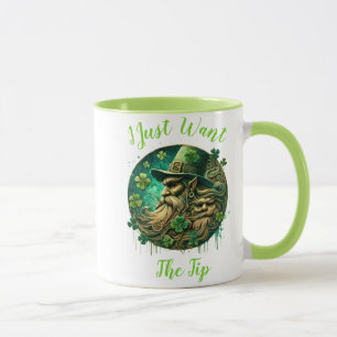 Mischous Leprechaun Savoring a Pint Tasse
