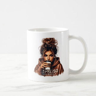 Mischous Smirk - Stylish Girl Sipping Coffee Kaffeetasse