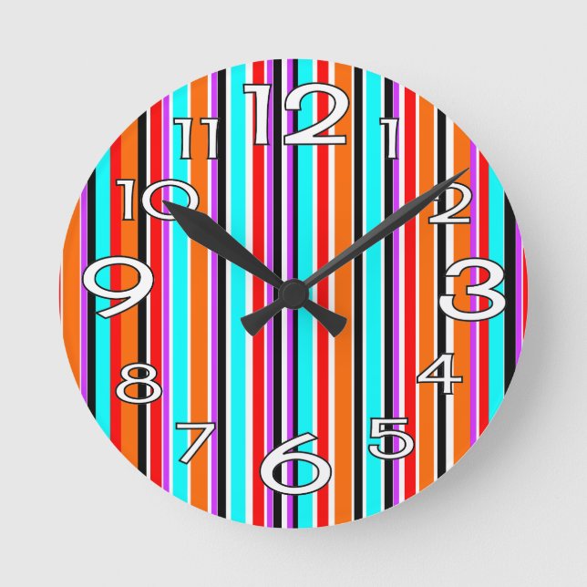 Mischstreifen Runde Wanduhr (Vorderseite)