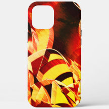 Mischung aus Gelbfärbung mit dunkelrot, stark gest