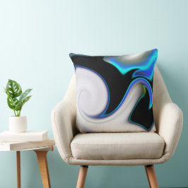 Mischung aus glattem und blauen Neonkurven über Sc Kissen