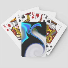 Mischung aus glattem und blauen Neonkurven über Sc Spielkarten