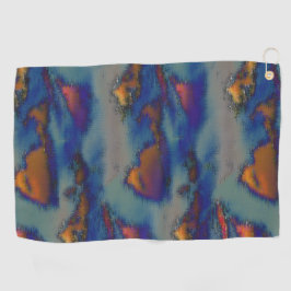 Mischung aus orangefarbenem und blauem Farbton mit Golfhandtuch