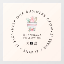 Mischung Schüssel Bäckerei Pale Pink Social Media  Fensteraufkleber