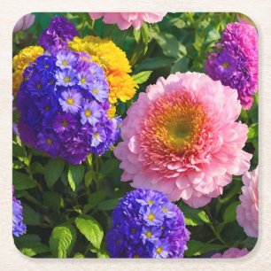 Mischung von Blume Rechteckiger Pappuntersetzer