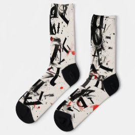 Mischung von Buchstaben in schwarz und rot Socken