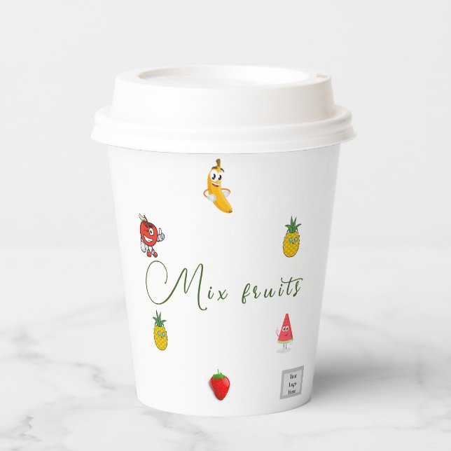 Mischung von Früchten Papiertasse Pappbecher (Vorderseite)