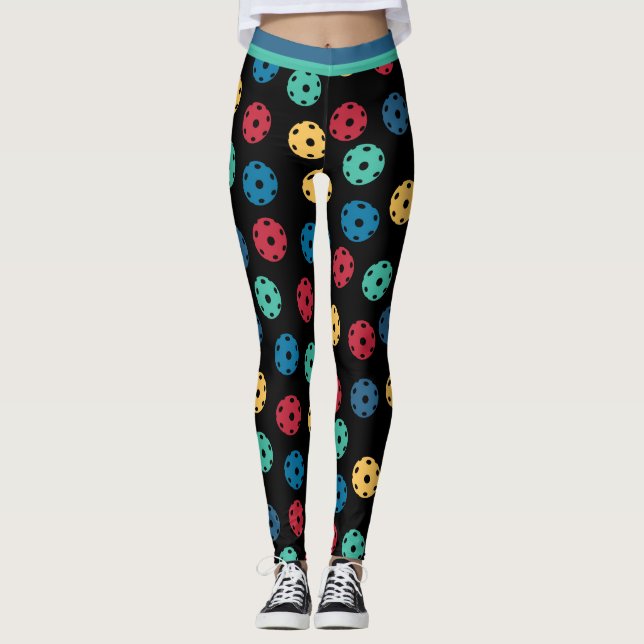 Mischung von Pickleballs 3 (kleine Fliesengröße) Leggings (Vorderseite)