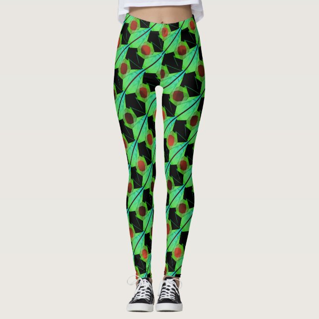 Mischung von Rapport-Streifen, Kreisen oder rötlic Leggings (Vorderseite)