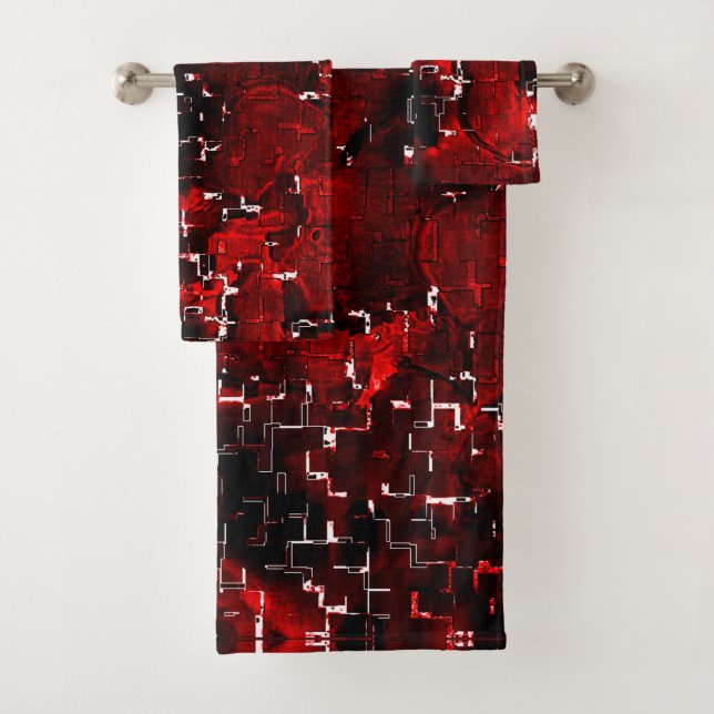 Mischung von roten Blütenblättern und roten Blüten Badhandtuch Set (Insitu)