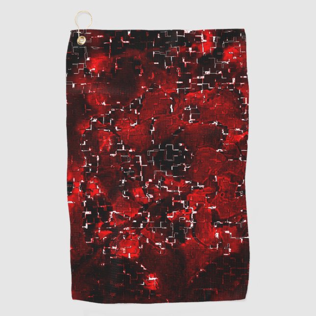 Mischung von roten Blütenblättern und roten Blüten Golfhandtuch (Vorderseite)