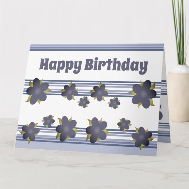 Mischung von Streifen und blauer Blüte Karte (Vorderseite)