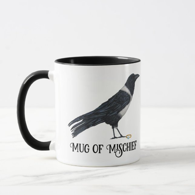 Mischvous Crow und Ring-Tasse Tasse (Links)